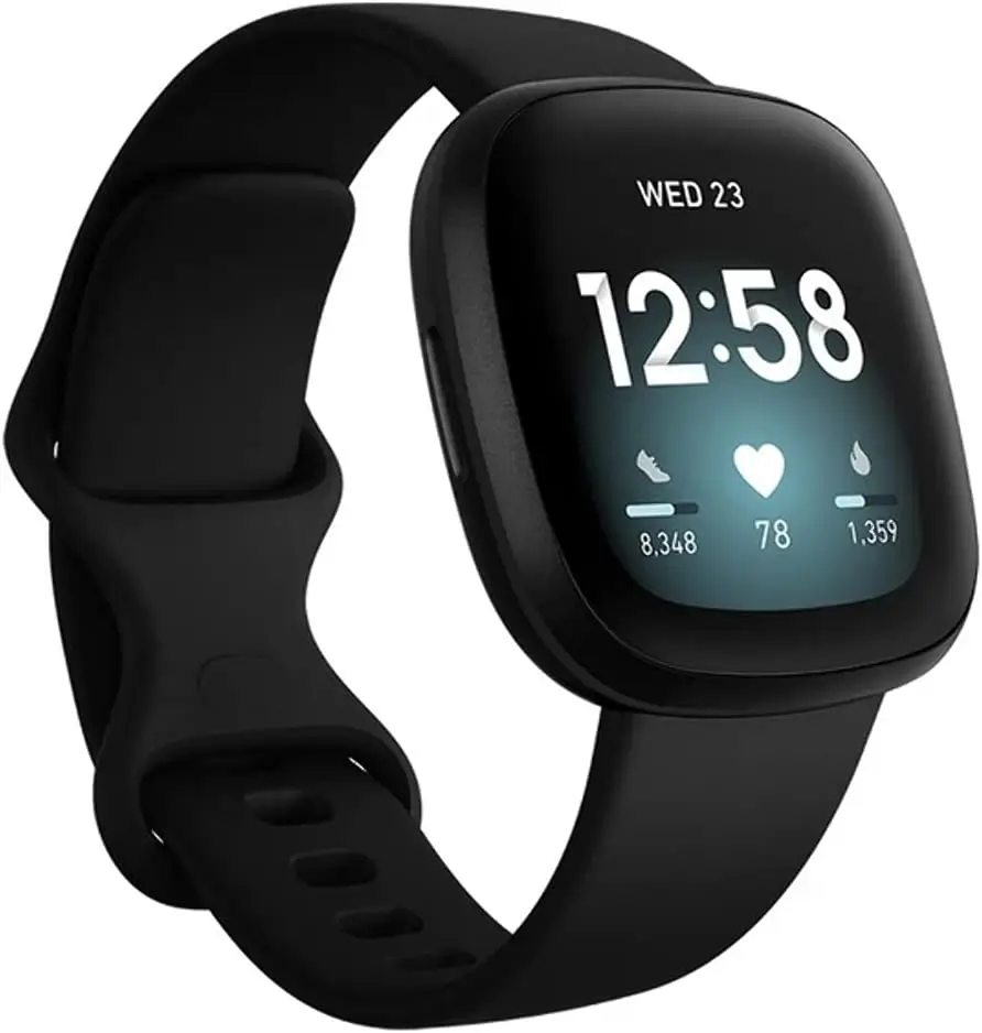 Fitbit Versa 3 Black GPS Smartwatch Fitbit Versa 3 Black smartwatch with built in GPS and 24 7 heart rate tracking