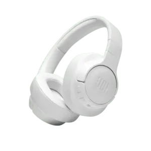 Close-up of JBL Tune 760NC earcup controls for ANC, volume, calls, and voice assistant