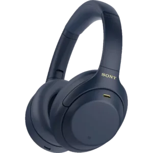 Sony WH-1000XM4 blue wireless headphones with LDAC Hi-Res Audio and dual noise sensor technology