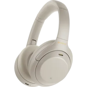 Sony WH-1000XM4 silver wireless noise cancelling headphones with touch controls and premium design