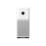 Xiaomi Mi Smart Air Purifier 4 white front view with OLED display and 360 degree air intake